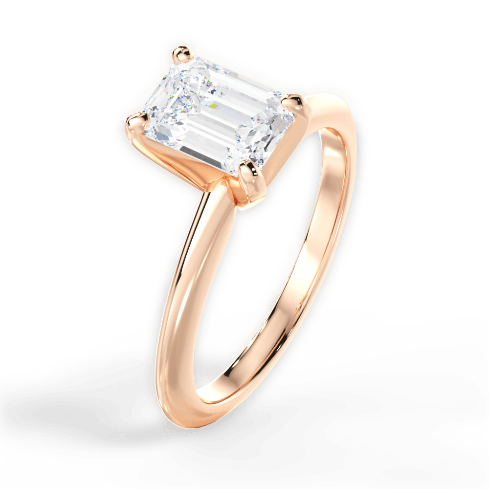 14kt Rose Gold/18kt Rose Gold/emerald/side