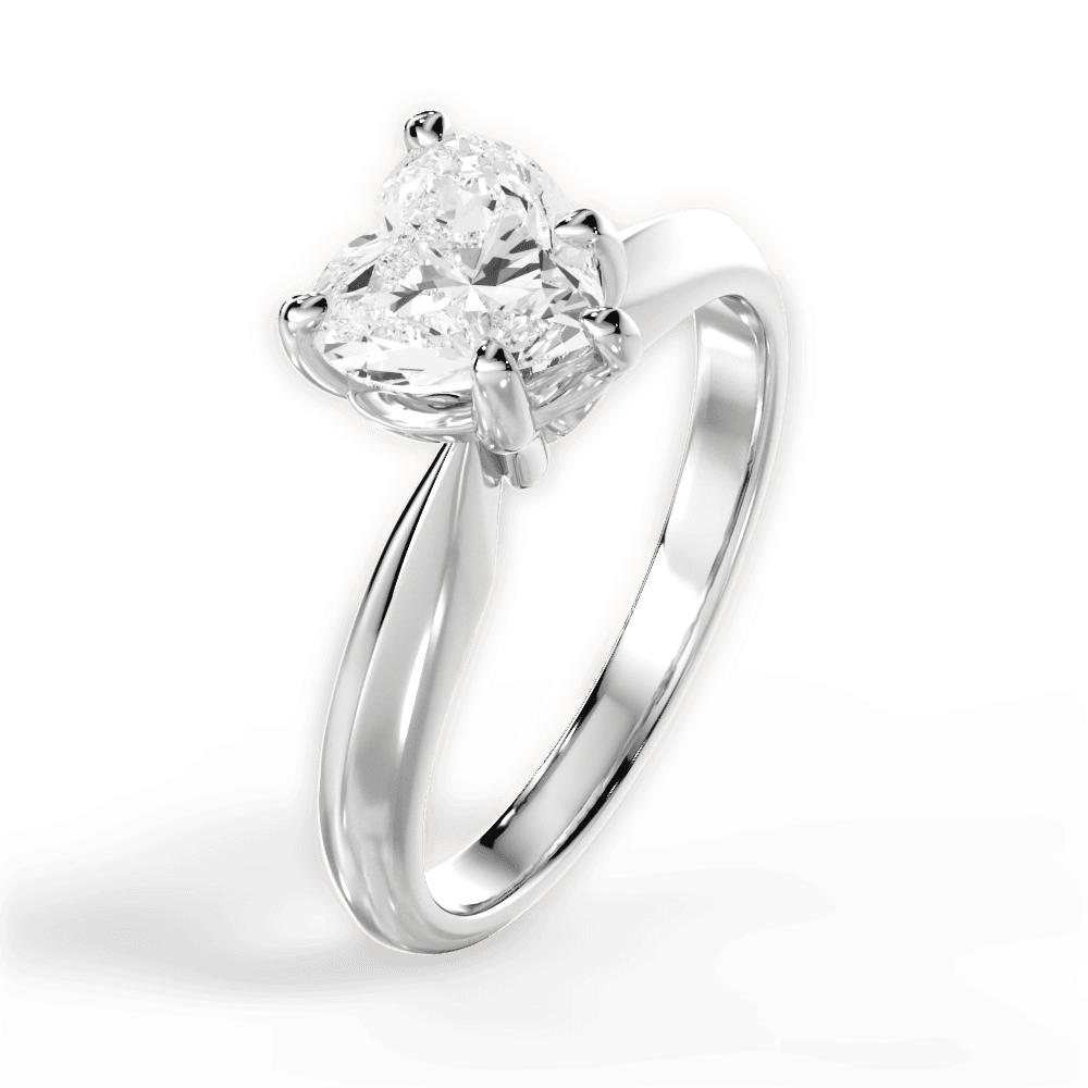 14kt White Gold/18kt White Gold/Platinum/heart/side