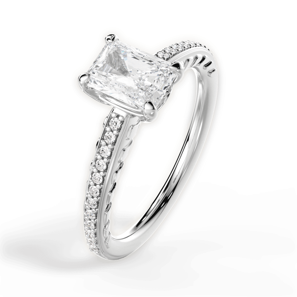 14kt White Gold/18kt White Gold/Platinum/radiant/side