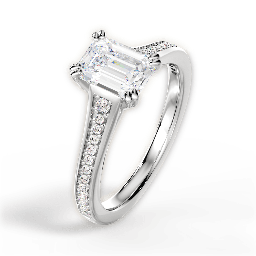 14kt White Gold/18kt White Gold/Platinum/emerald/side