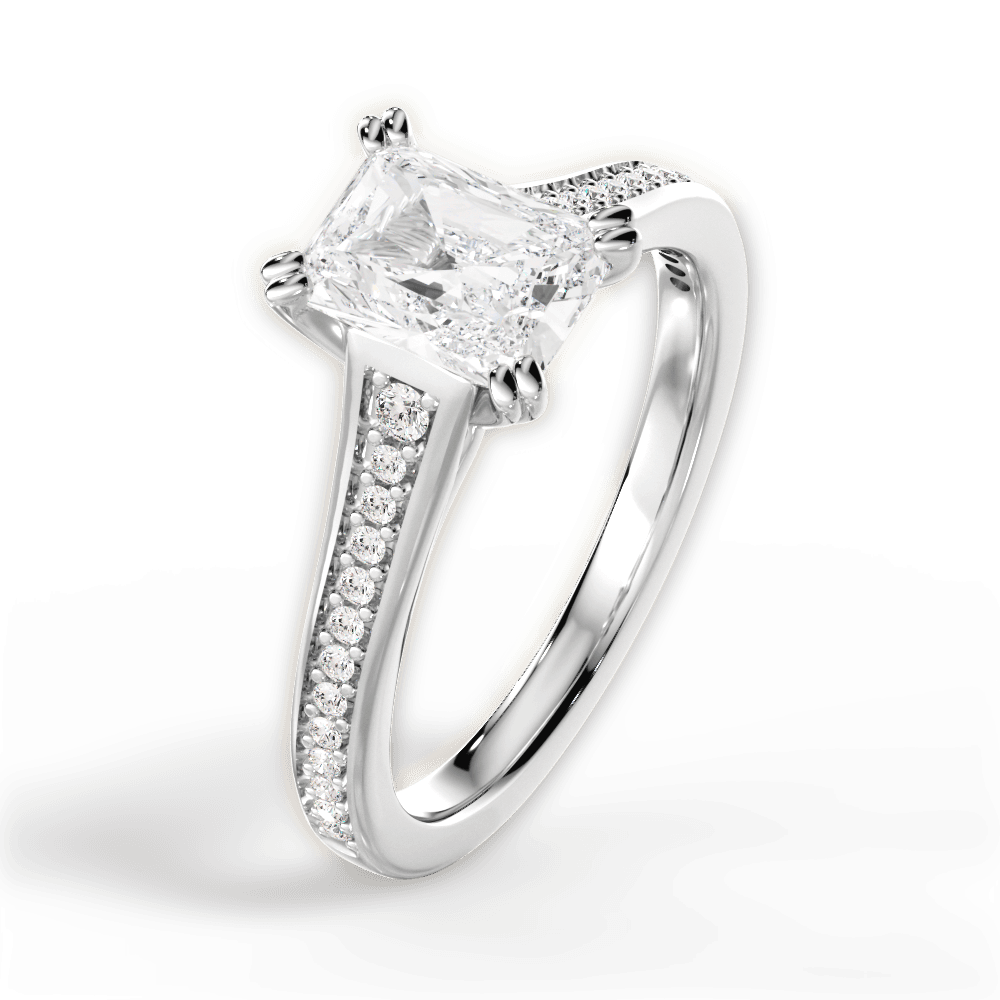 14kt White Gold/18kt White Gold/Platinum/radiant/side