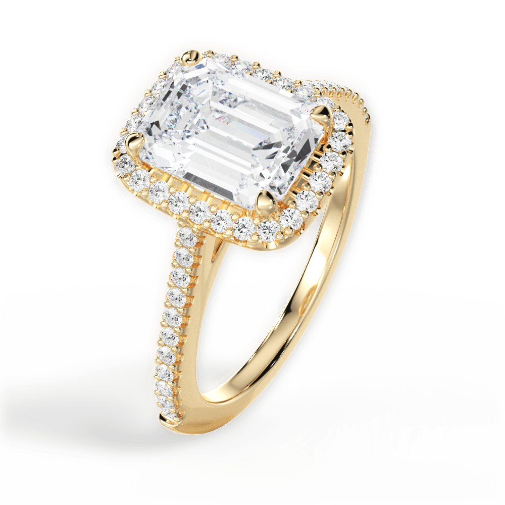14kt Yellow Gold/18kt Yellow Gold/emerald/side