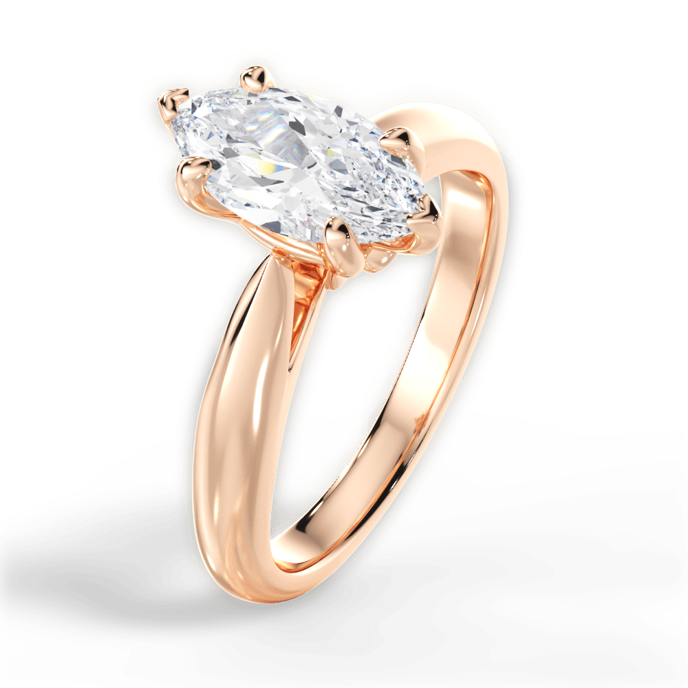 14kt Rose Gold/18kt Rose Gold/marquise/side