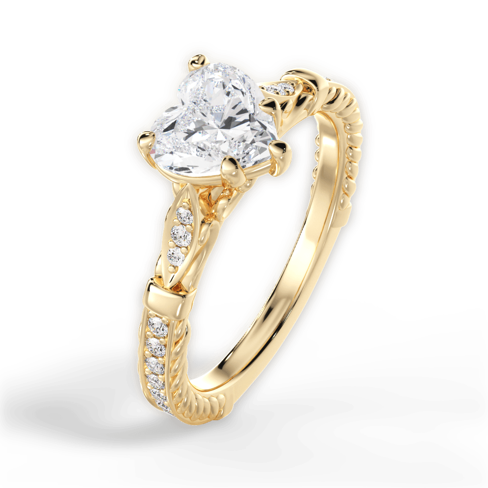 14kt Yellow Gold/18kt Yellow Gold/heart/side