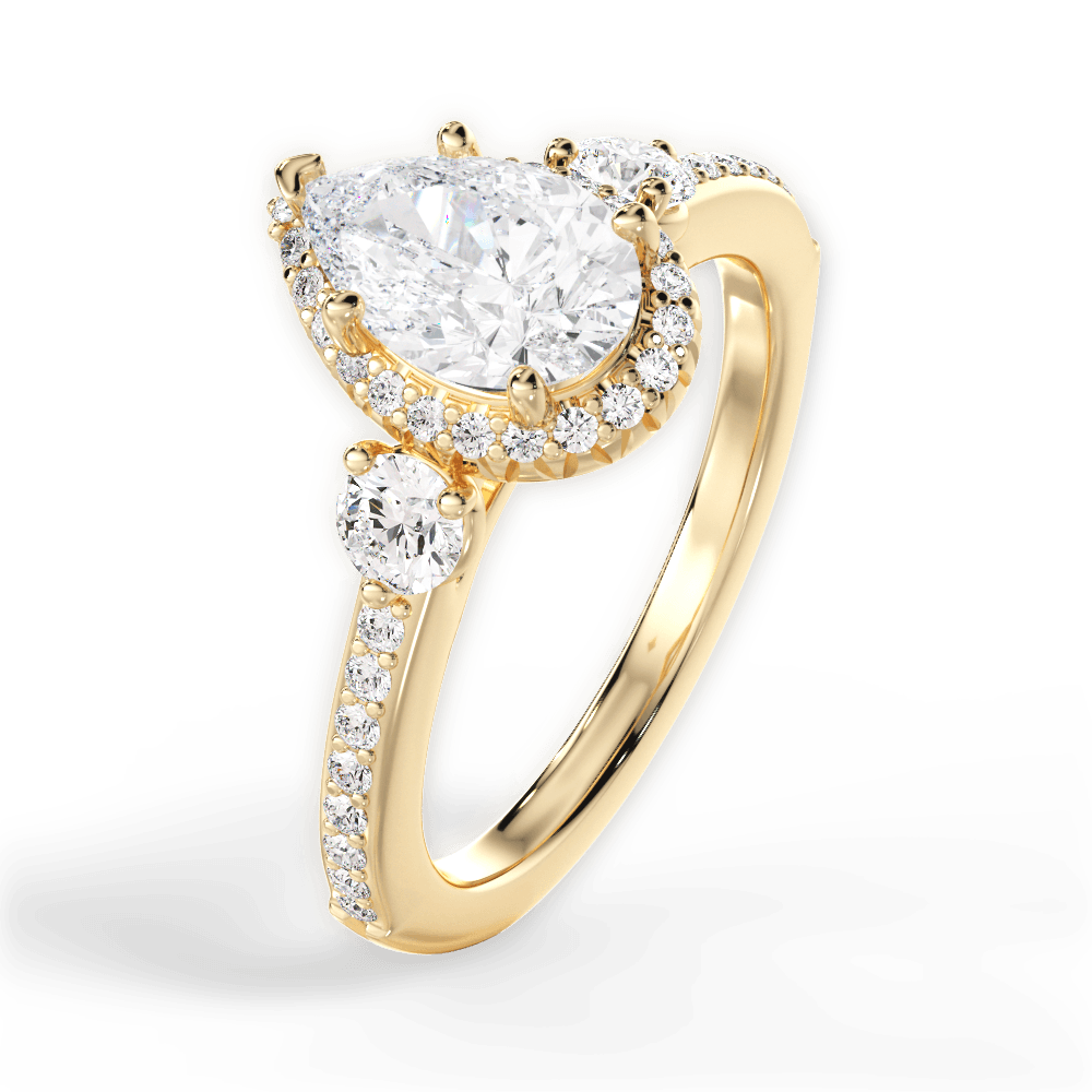 14kt Yellow Gold/18kt Yellow Gold/pear/side