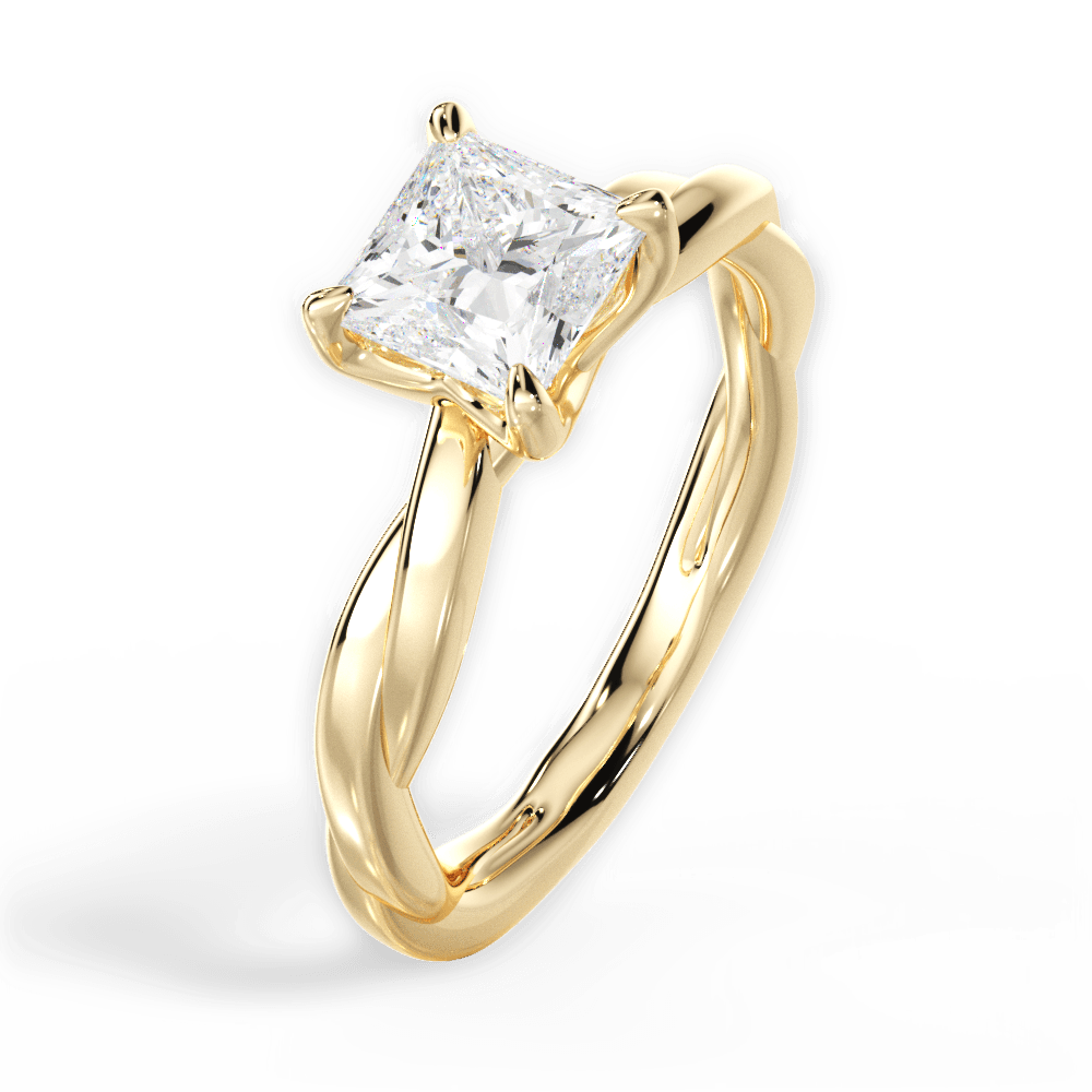 14kt Yellow Gold/18kt Yellow Gold/princess/side