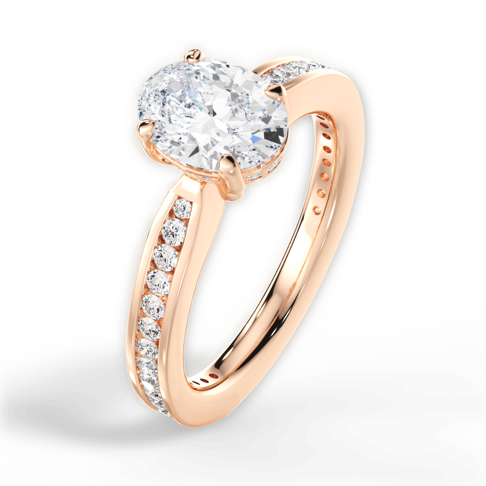 14kt Rose Gold/18kt Rose Gold/oval/side