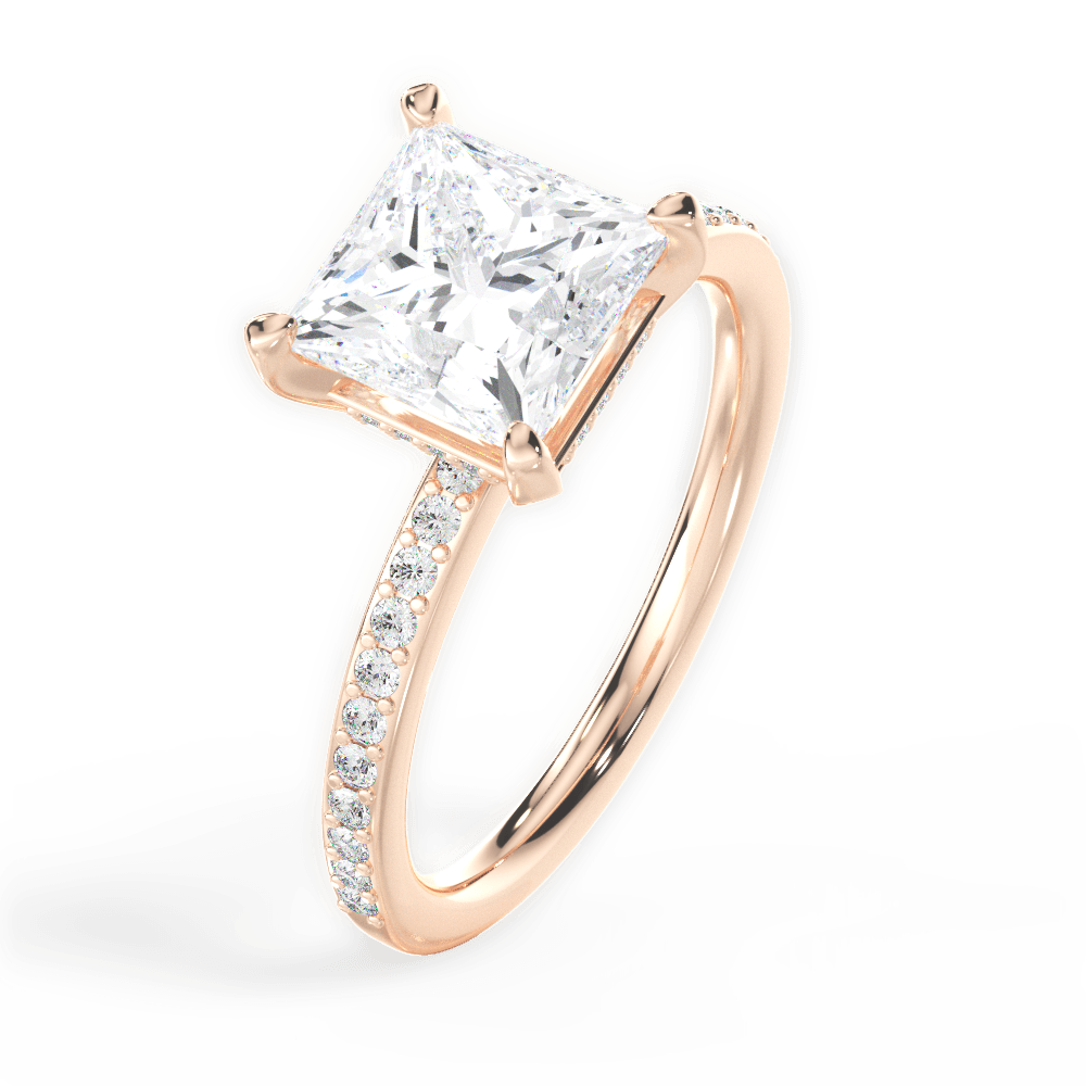 14kt Rose Gold/18kt Rose Gold/princess/side