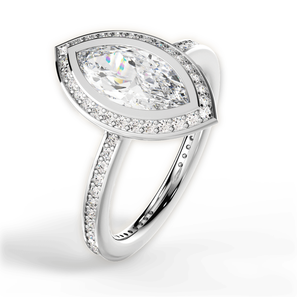 14kt White Gold/18kt White Gold/Platinum/marquise/side