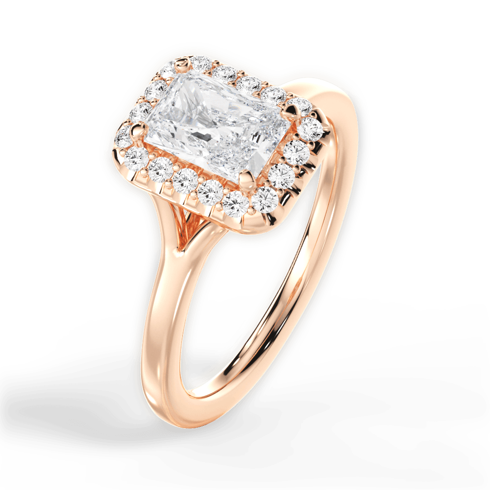 14kt Rose Gold/18kt Rose Gold/radiant/side