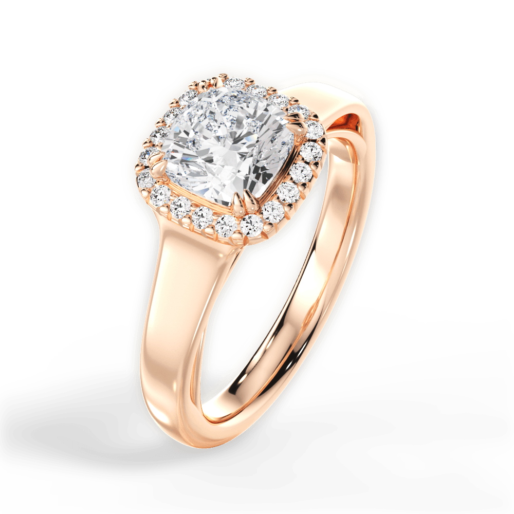 14kt Rose Gold/18kt Rose Gold/cushion/side