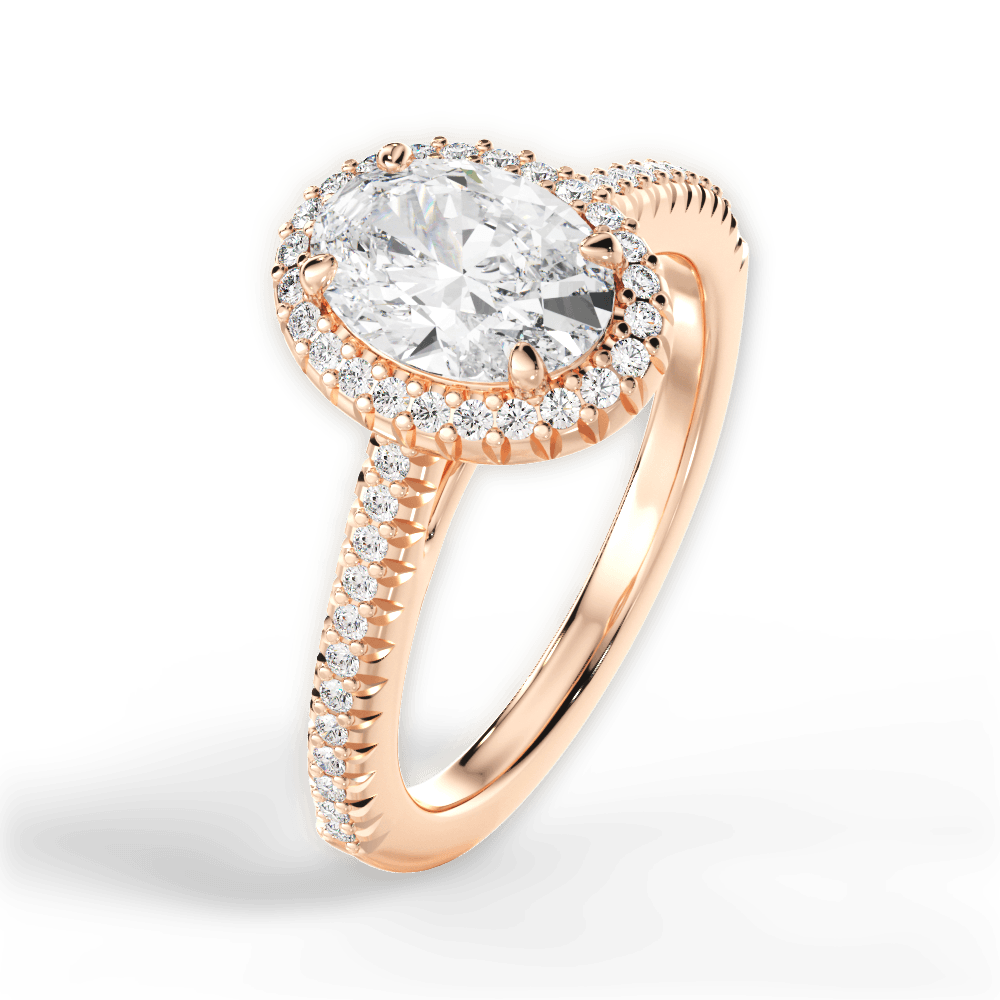 14kt Rose Gold/18kt Rose Gold/oval/side