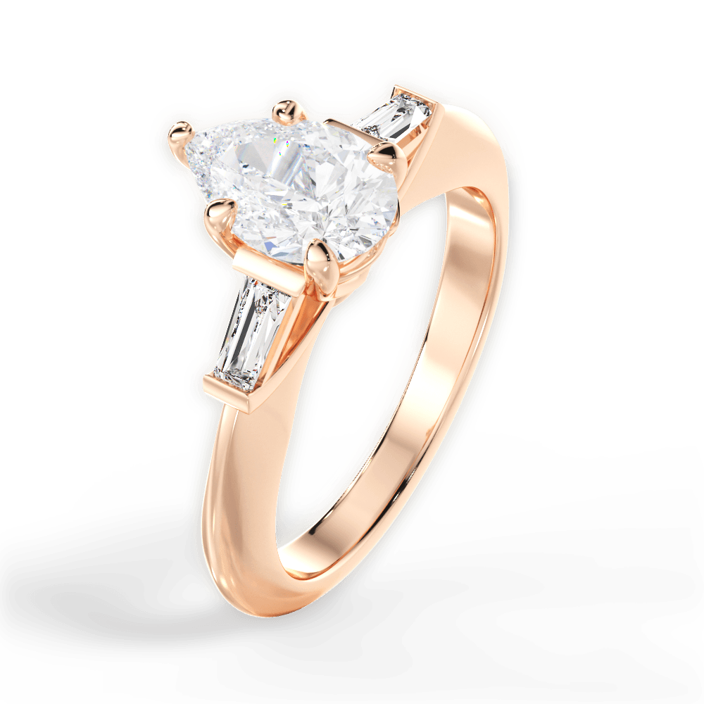 14kt Rose Gold/18kt Rose Gold/pear/side