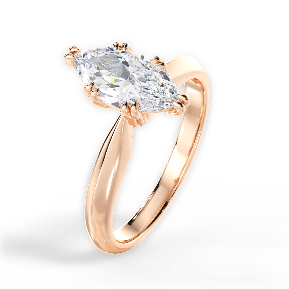 14kt Rose Gold/18kt Rose Gold/marquise/side