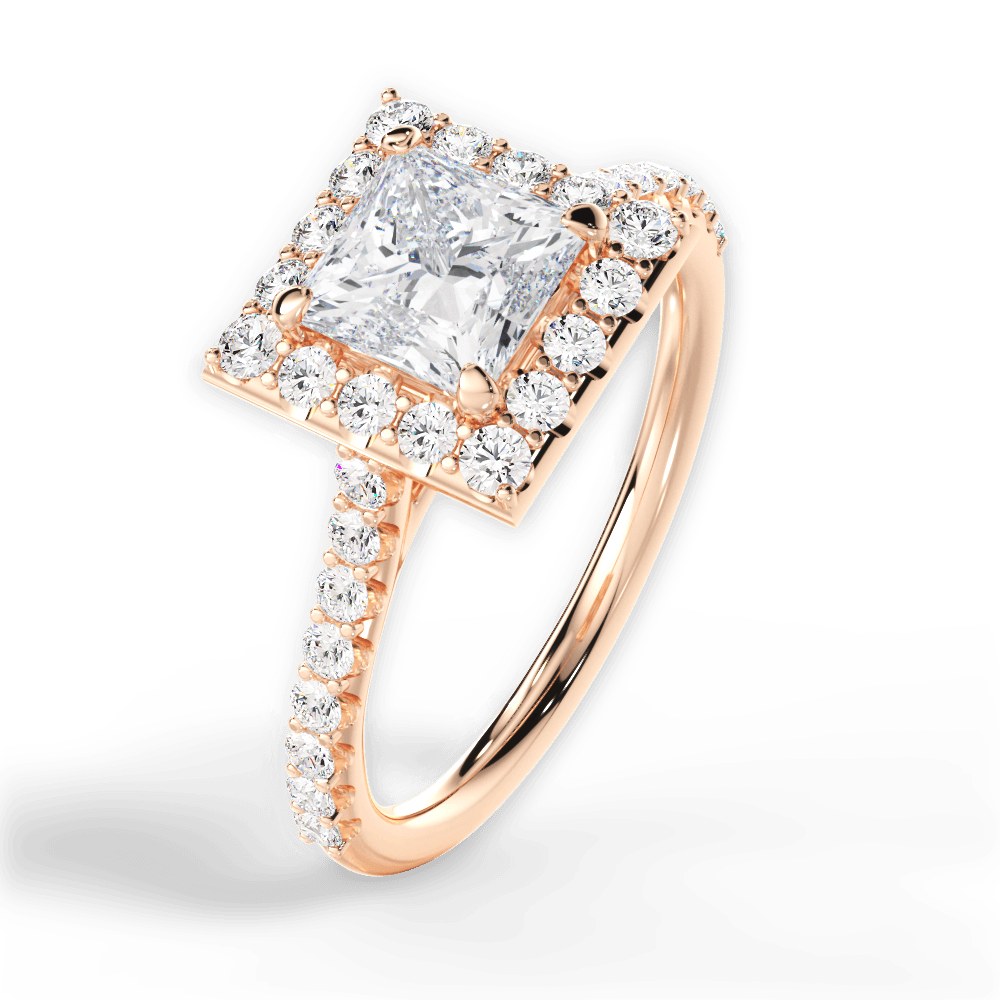 14kt Rose Gold/18kt Rose Gold/princess/side