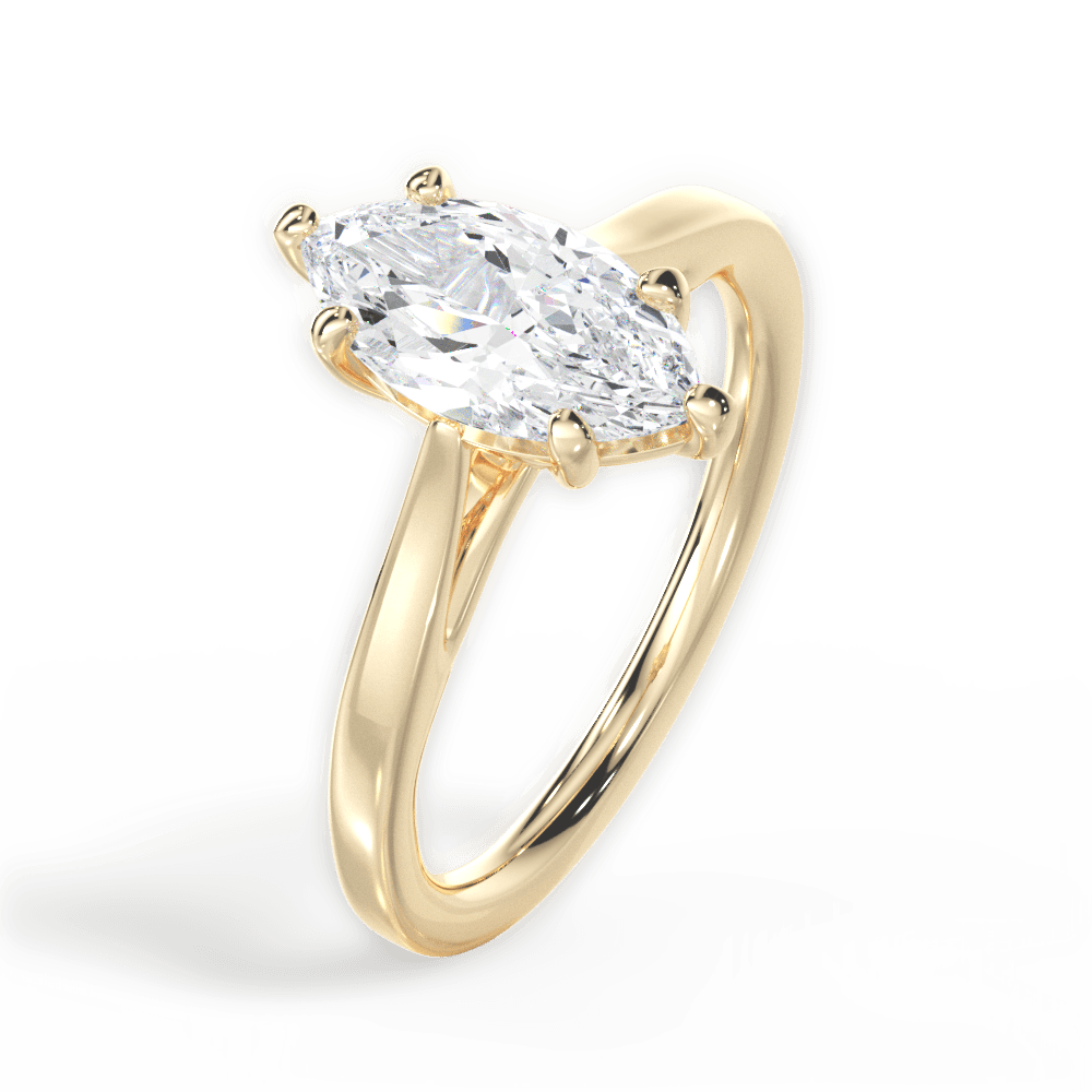 14kt Yellow Gold/18kt Yellow Gold/marquise/side