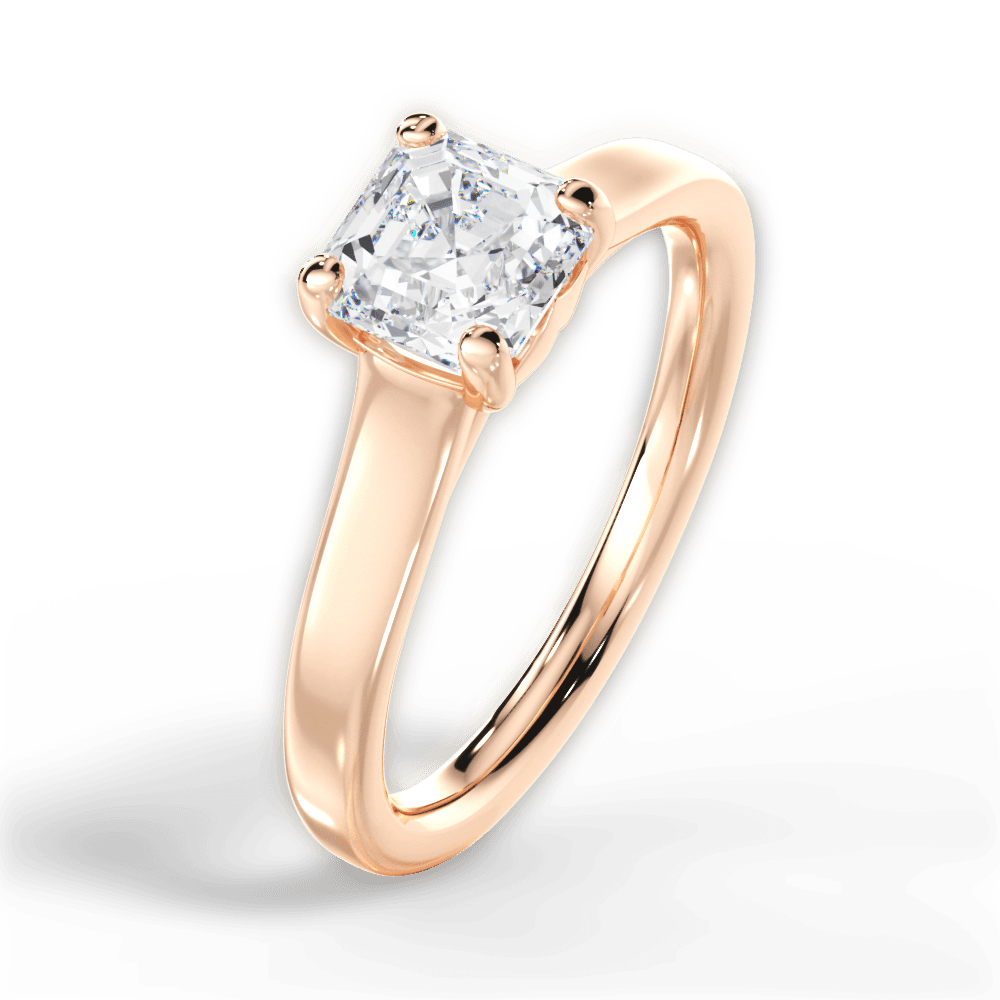 14kt Rose Gold/18kt Rose Gold/asscher/side