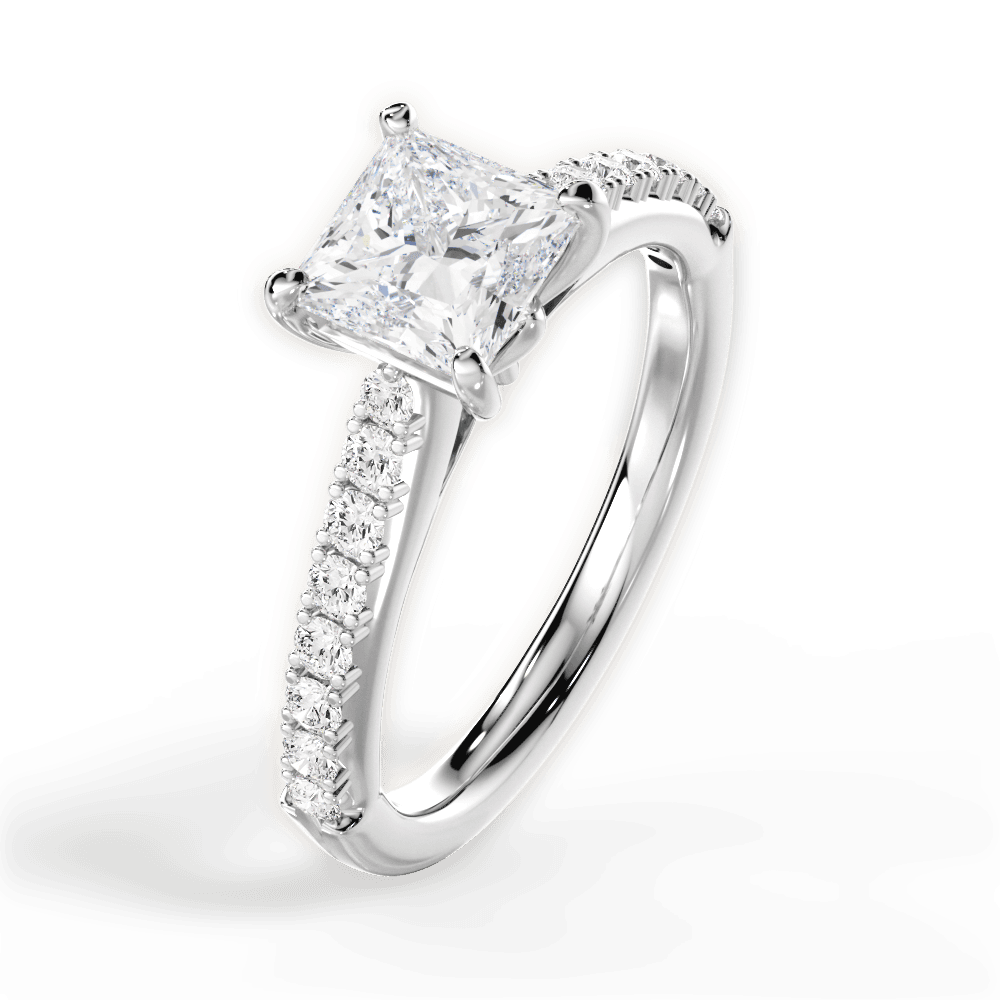 14kt White Gold/18kt White Gold/Platinum/princess/side