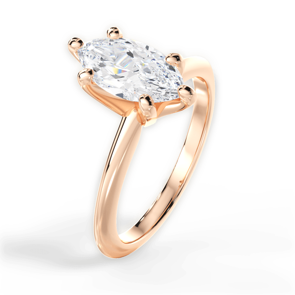 14kt Rose Gold/18kt Rose Gold/marquise/side