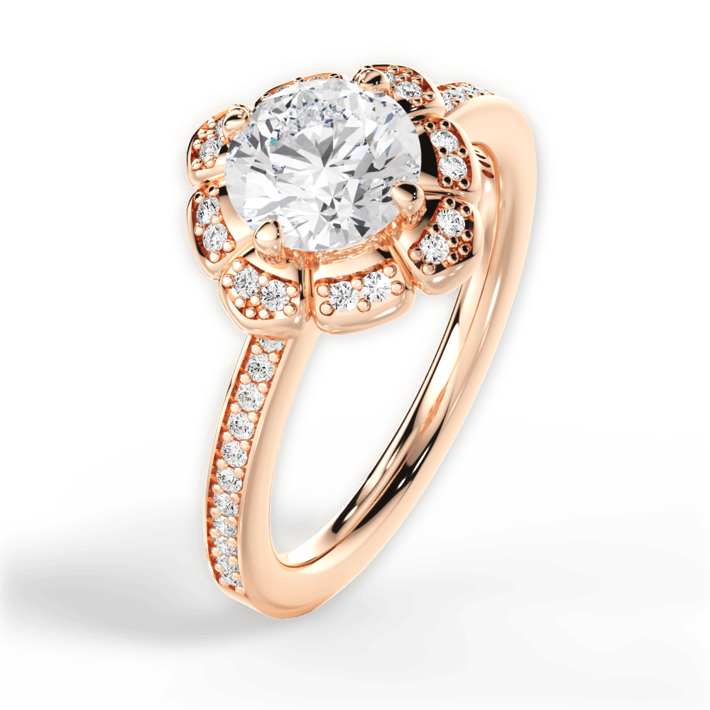 14kt Rose Gold/18kt Rose Gold/round/side