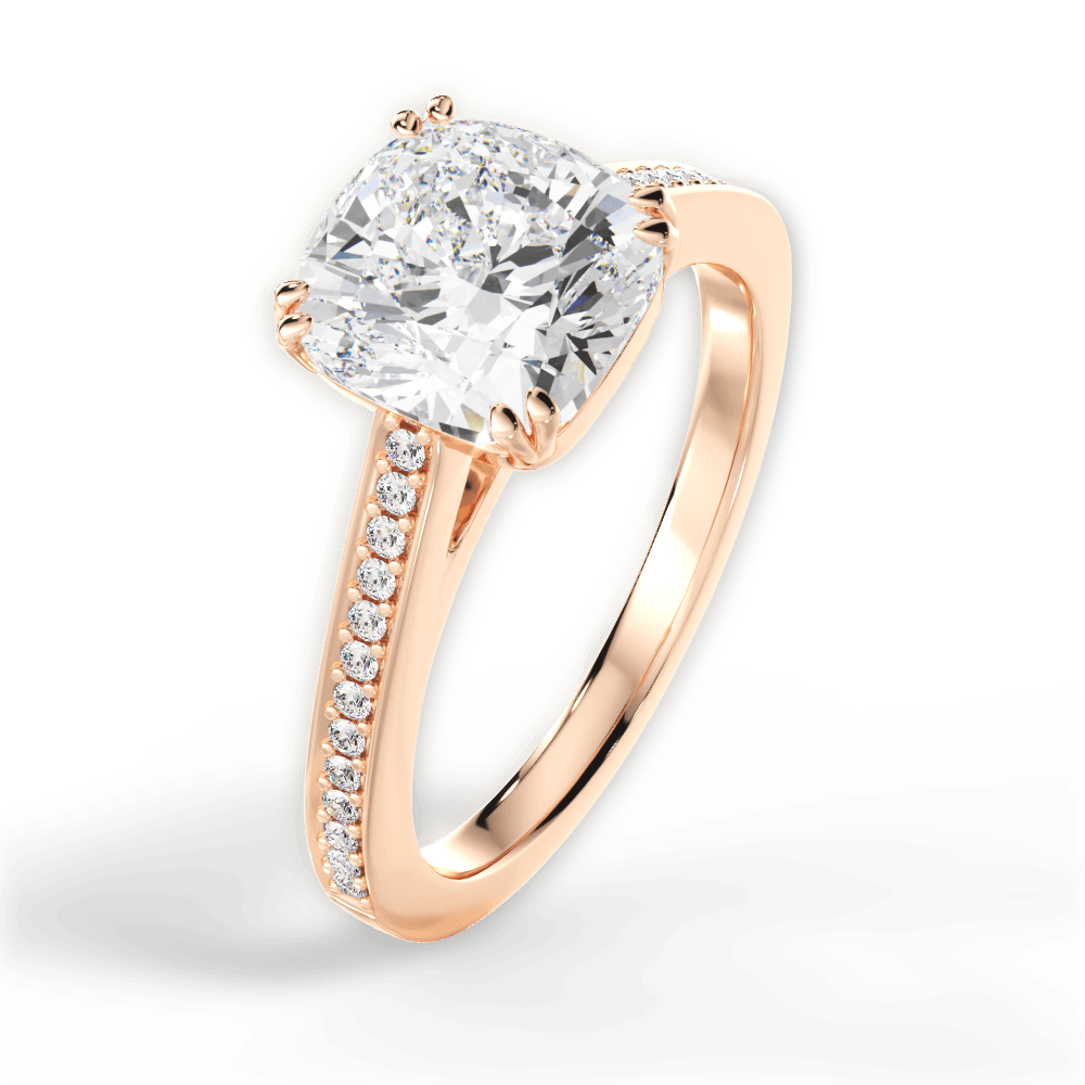 14kt Rose Gold/18kt Rose Gold/cushion/side