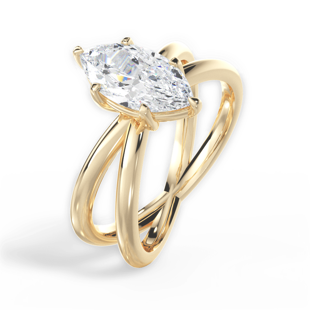 14kt Yellow Gold/18kt Yellow Gold/marquise/side