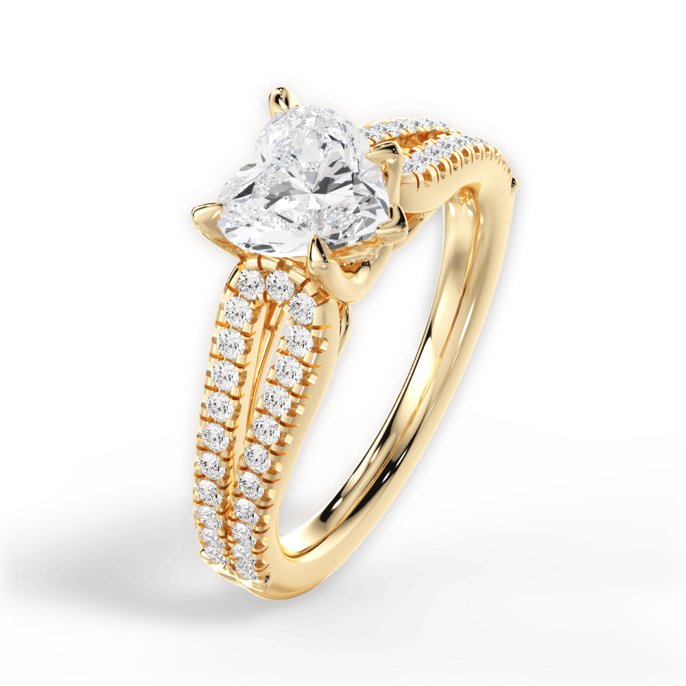 14kt Yellow Gold/18kt Yellow Gold/heart/side