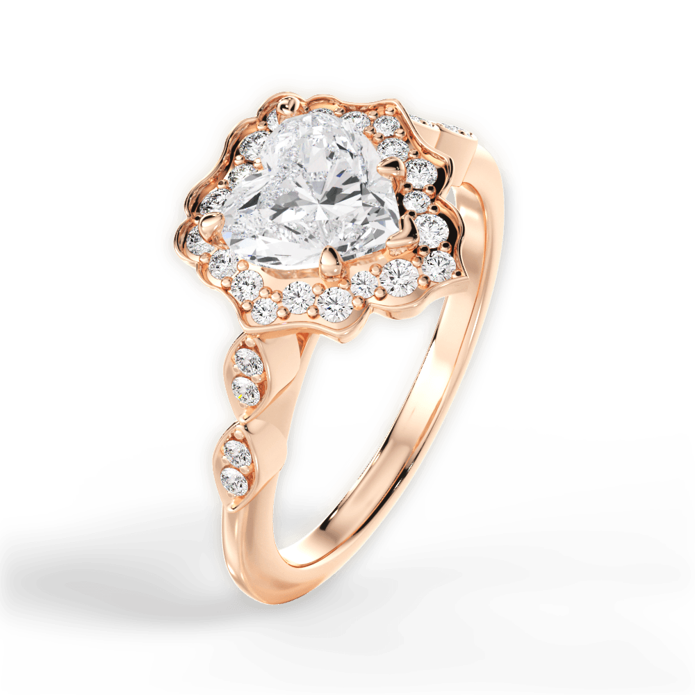 14kt Rose Gold/18kt Rose Gold/heart/side