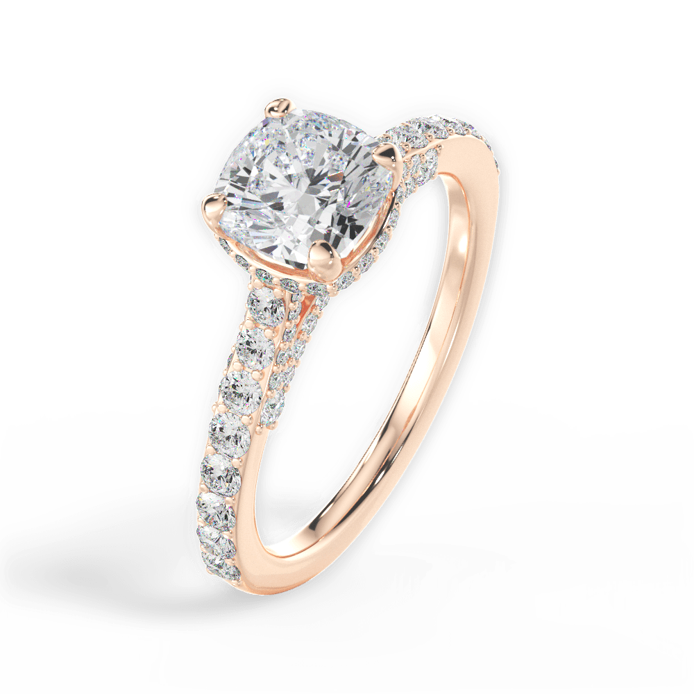 14kt Rose Gold/18kt Rose Gold/cushion/side