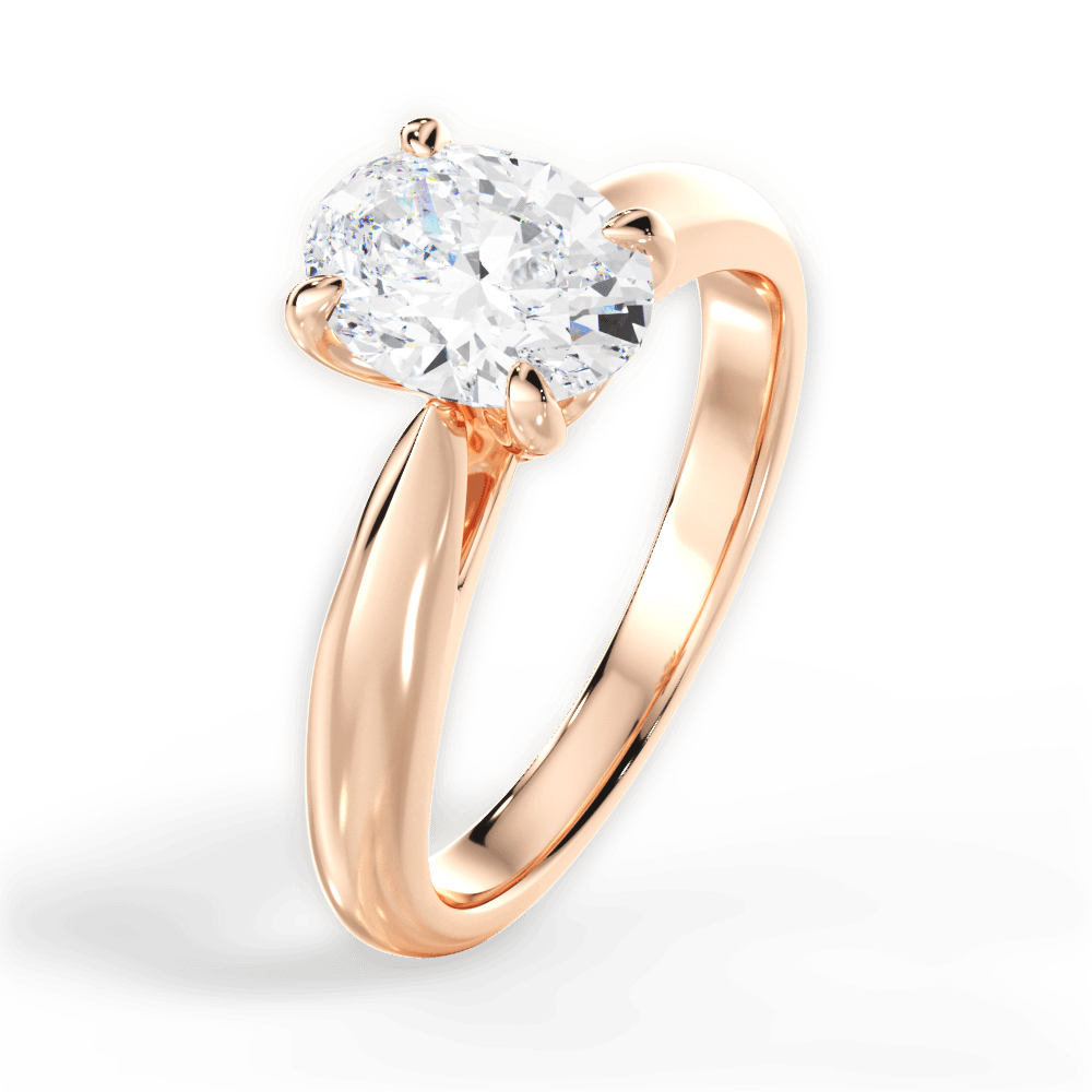 14kt Rose Gold/18kt Rose Gold/oval/side