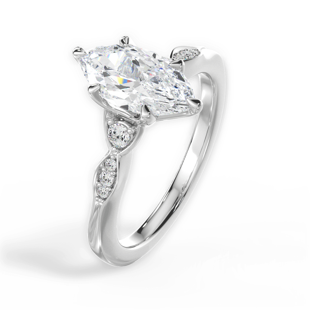 14kt White Gold/18kt White Gold/Platinum/marquise/side