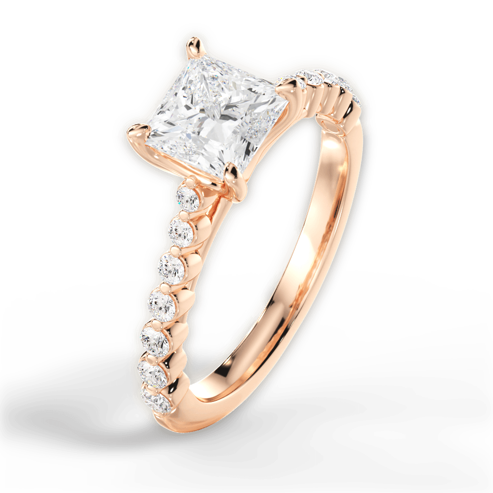 14kt Rose Gold/18kt Rose Gold/princess/side