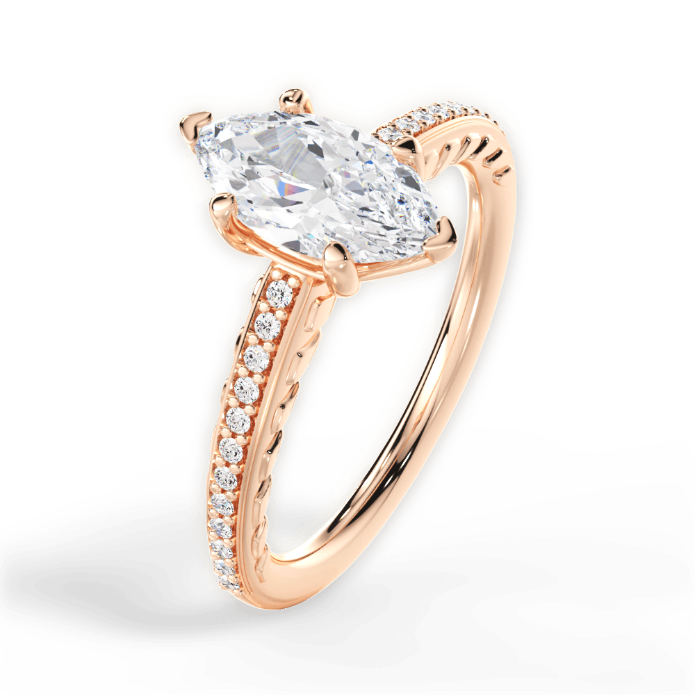 14kt Rose Gold/18kt Rose Gold/marquise/side