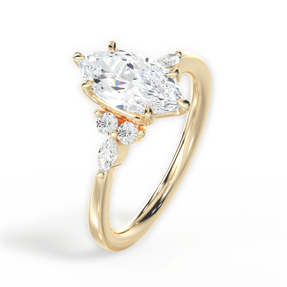 14kt Yellow Gold/18kt Yellow Gold/marquise/side