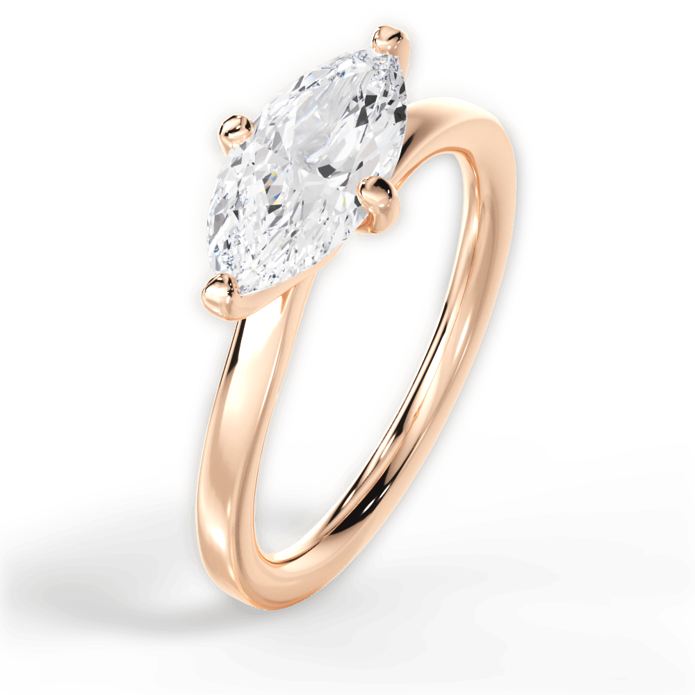 14kt Rose Gold/18kt Rose Gold/marquise/side