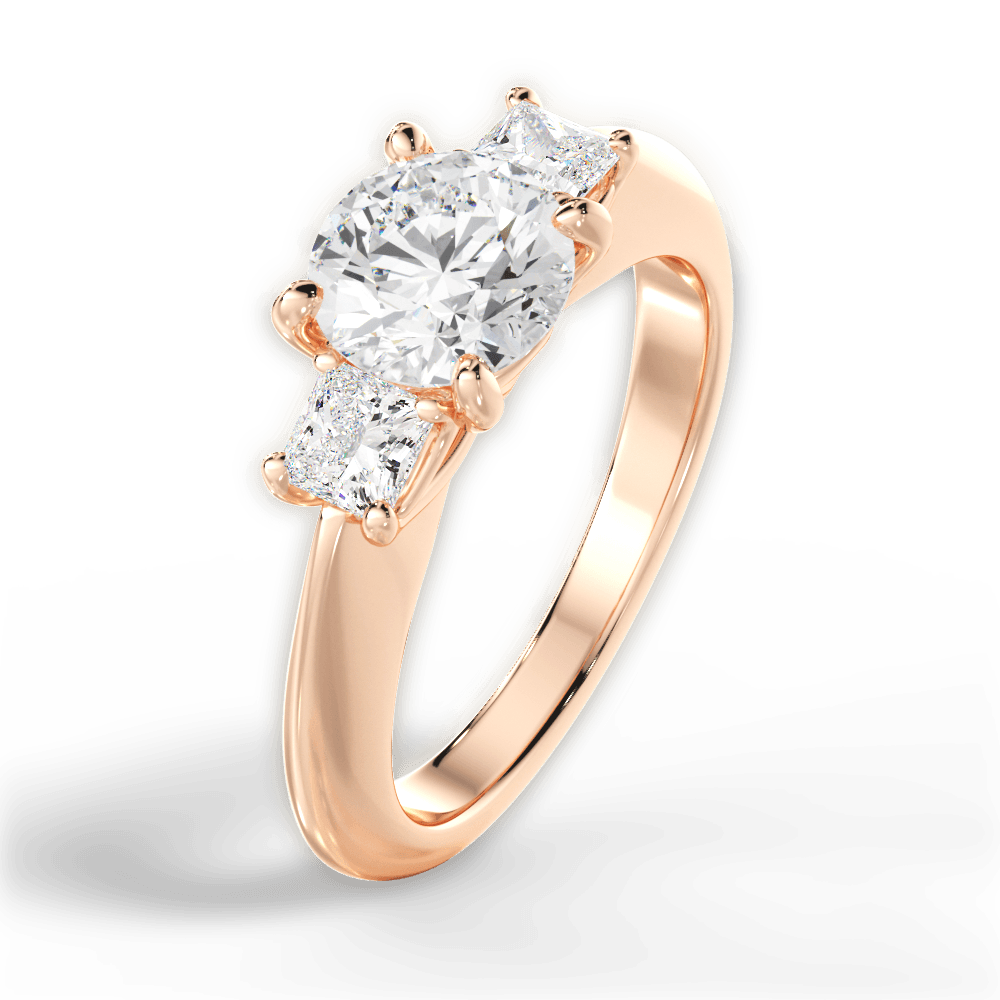 14kt Rose Gold/18kt Rose Gold/round/side