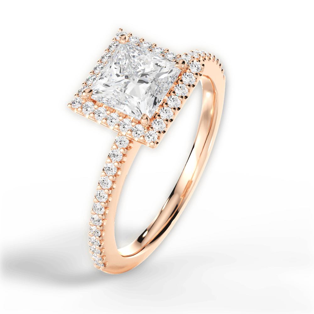 14kt Rose Gold/18kt Rose Gold/princess/side