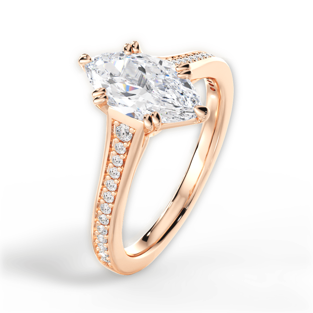 14kt Rose Gold/18kt Rose Gold/marquise/side