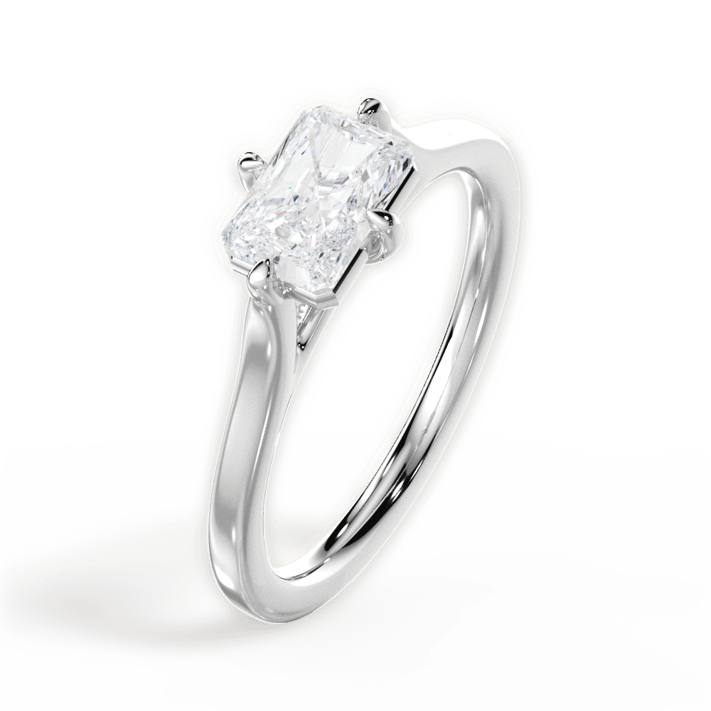 14kt White Gold/18kt White Gold/Platinum/radiant/side