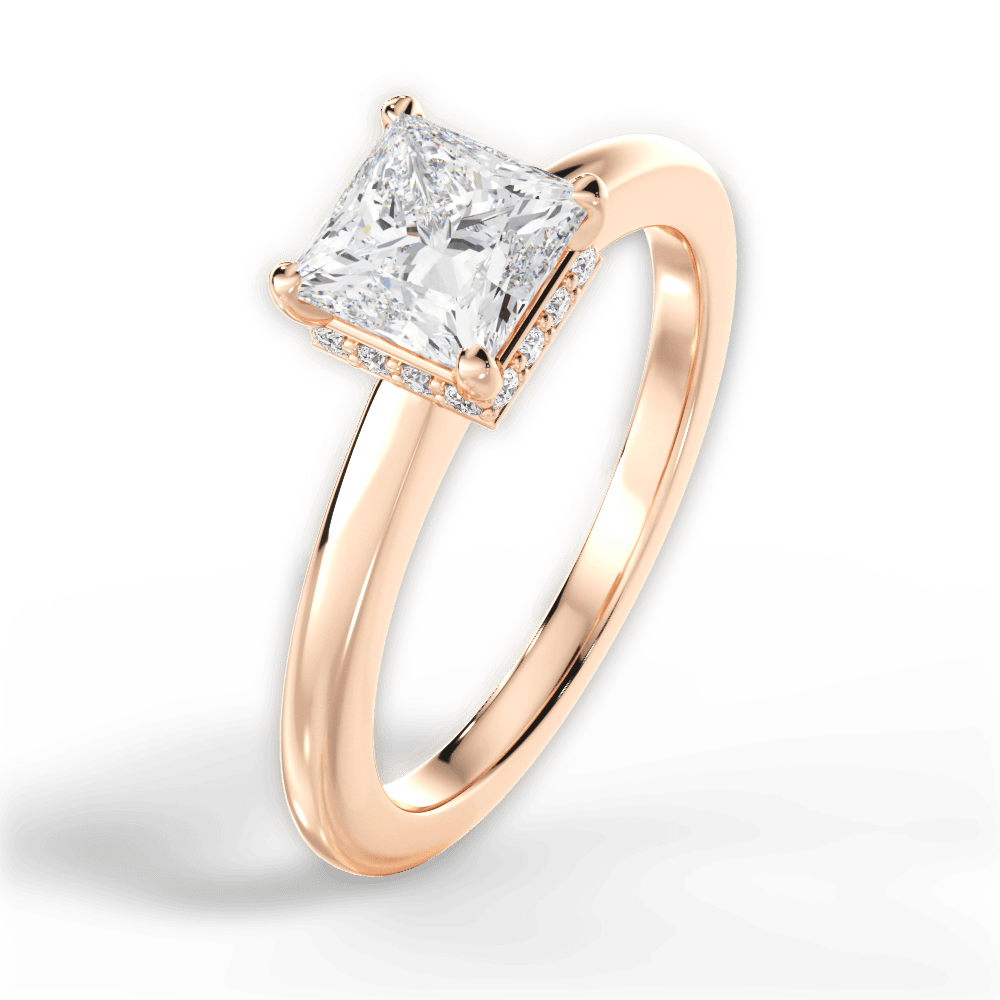 14kt Rose Gold/18kt Rose Gold/princess/side