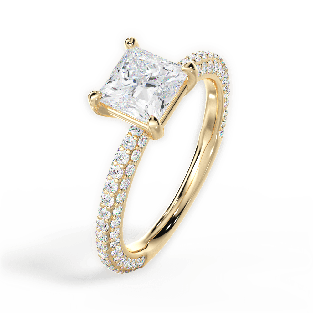 14kt Yellow Gold/18kt Yellow Gold/princess/side