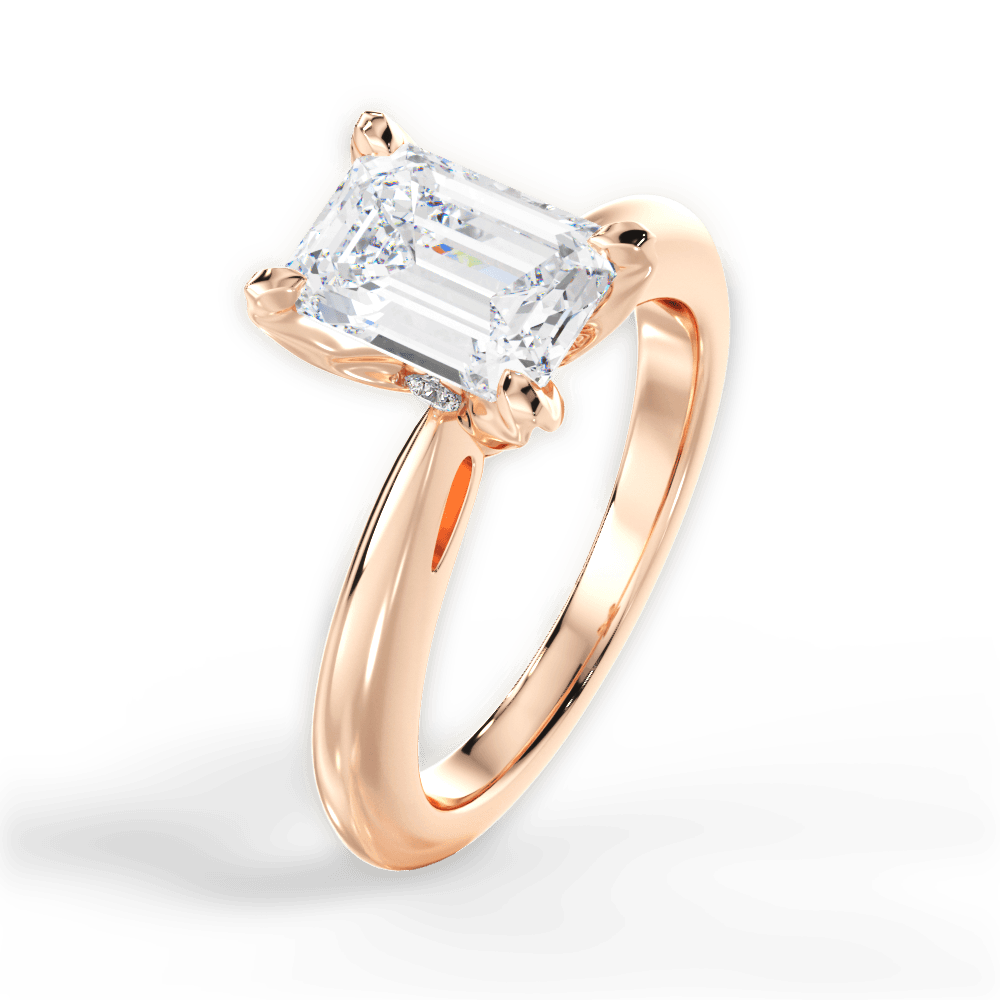 14kt Rose Gold/18kt Rose Gold/emerald/side