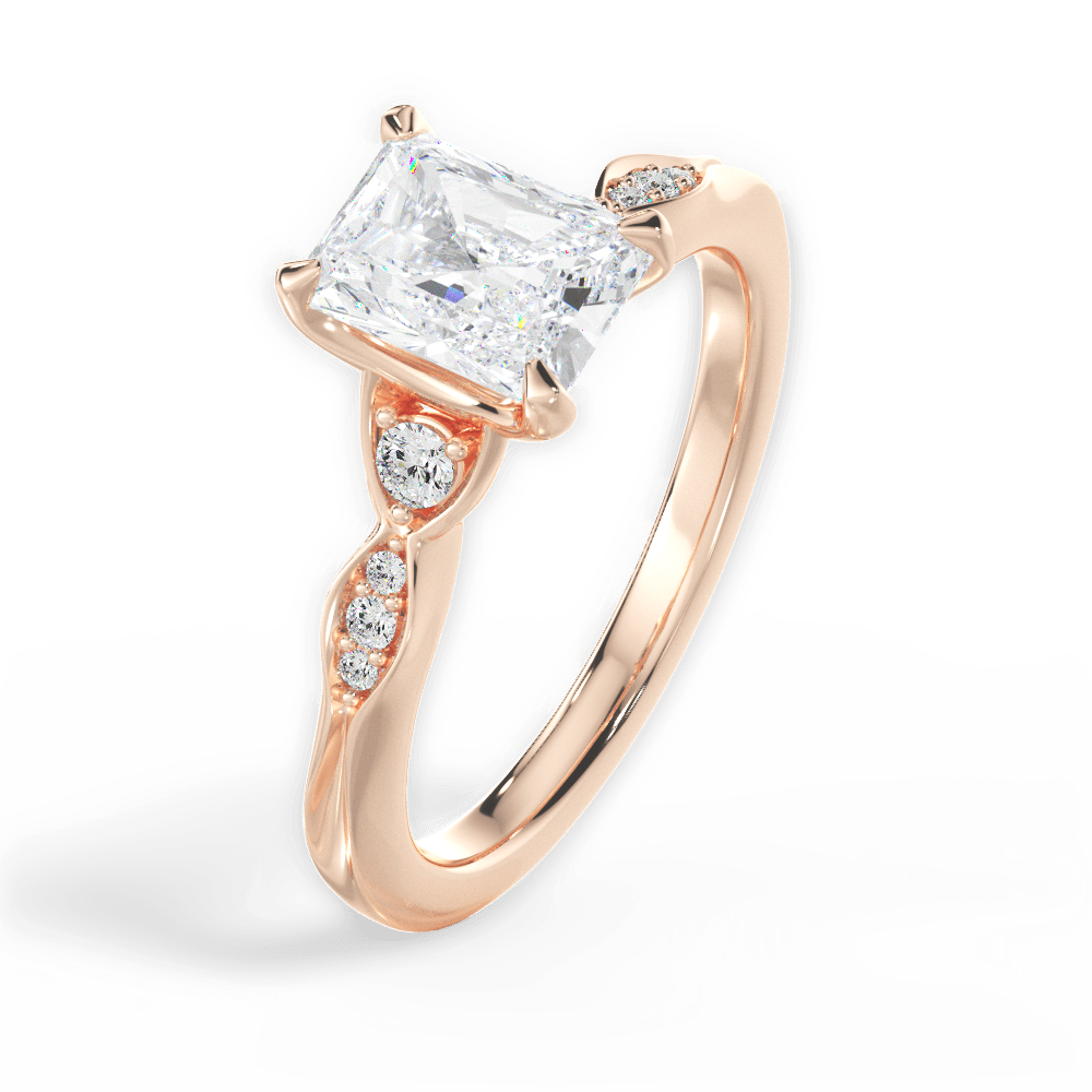 14kt Rose Gold/18kt Rose Gold/radiant/side