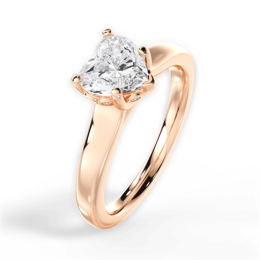 14kt Rose Gold/18kt Rose Gold/heart/side