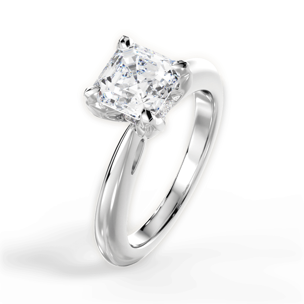 14kt White Gold/18kt White Gold/Platinum/asscher/side