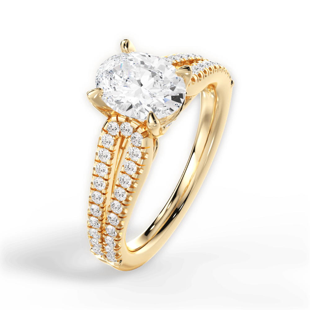 14kt Yellow Gold/18kt Yellow Gold/oval/side