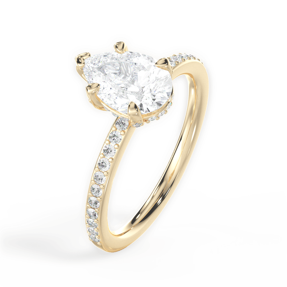 14kt Yellow Gold/18kt Yellow Gold/pear/side
