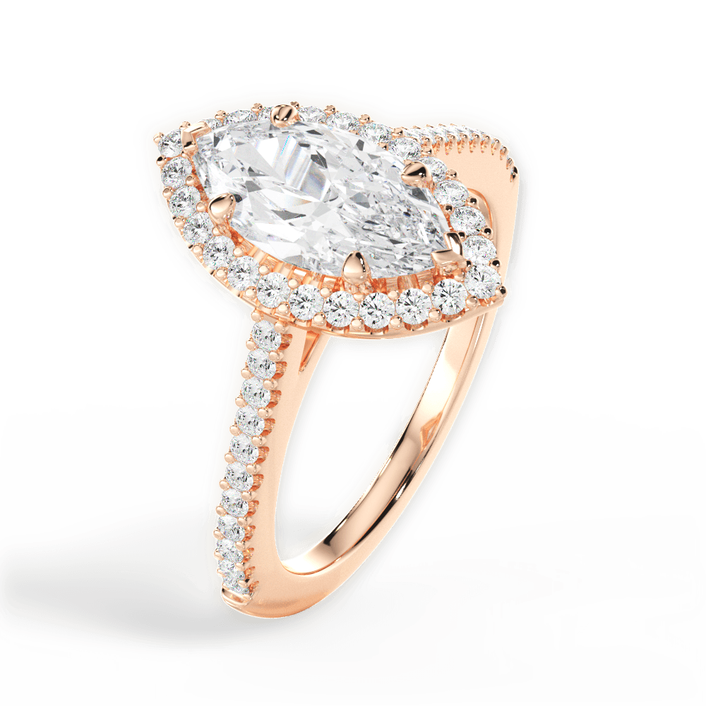 14kt Rose Gold/18kt Rose Gold/marquise/side
