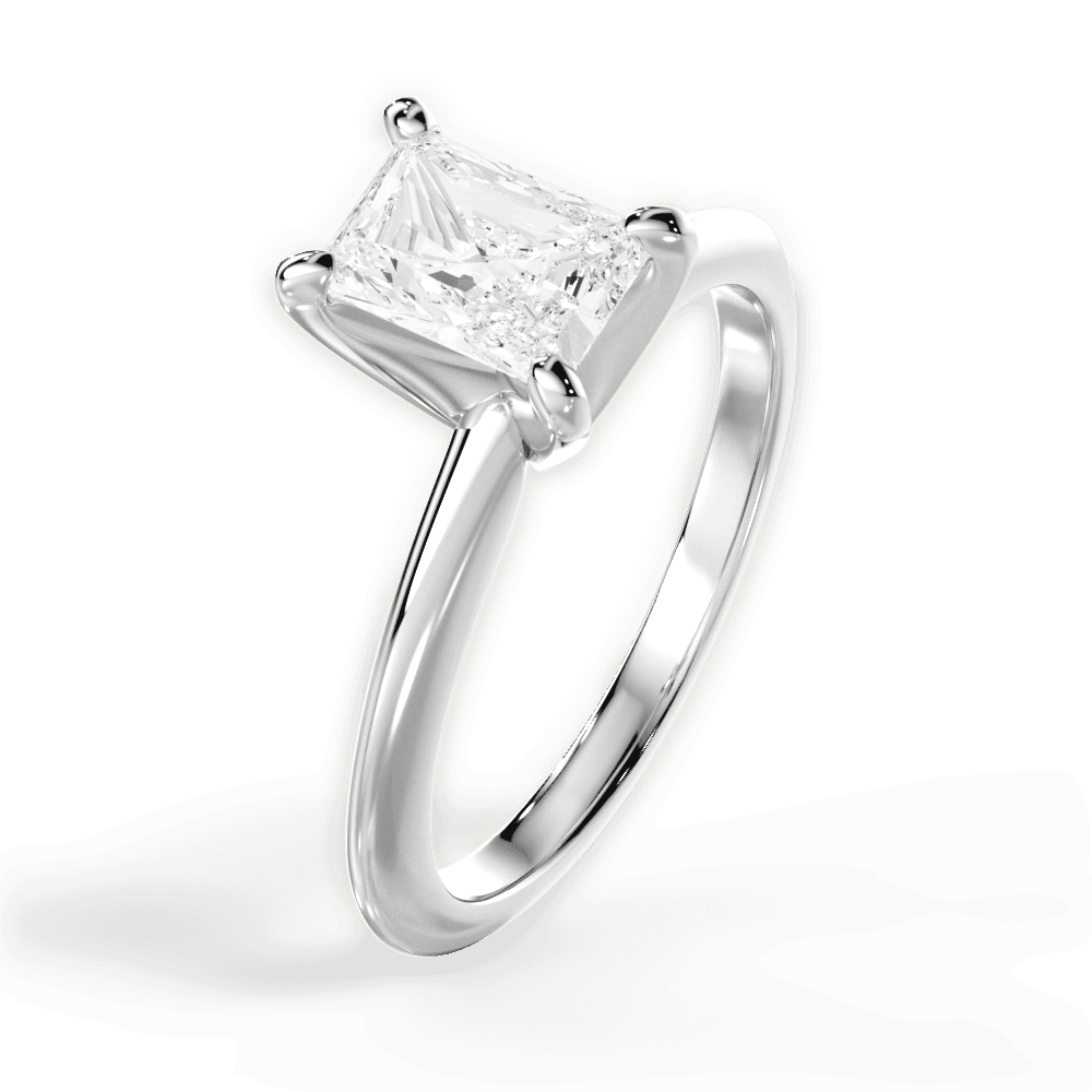 14kt White Gold/18kt White Gold/Platinum/radiant/side