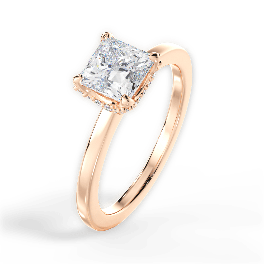 14kt Rose Gold/18kt Rose Gold/princess/side